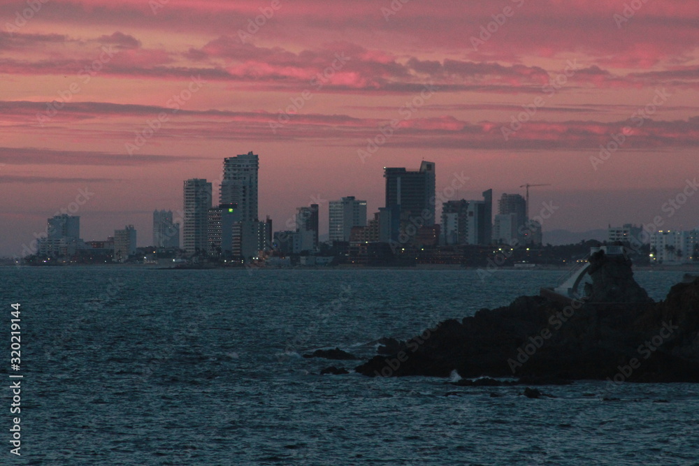  pink sunset in Mazatlan sinaloa Mexico