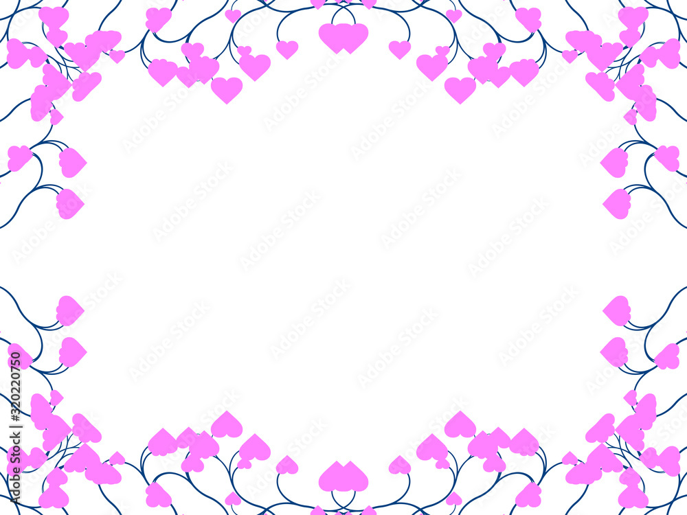 frame with hearts