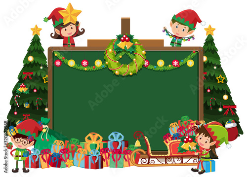 Border template with christmas theme background