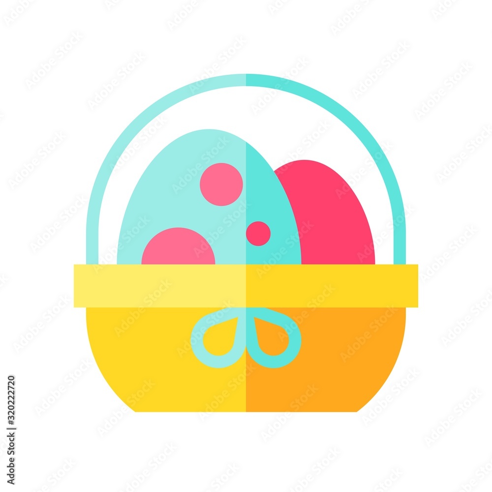 Fototapeta premium Gift basket vector illustration, flat design icon