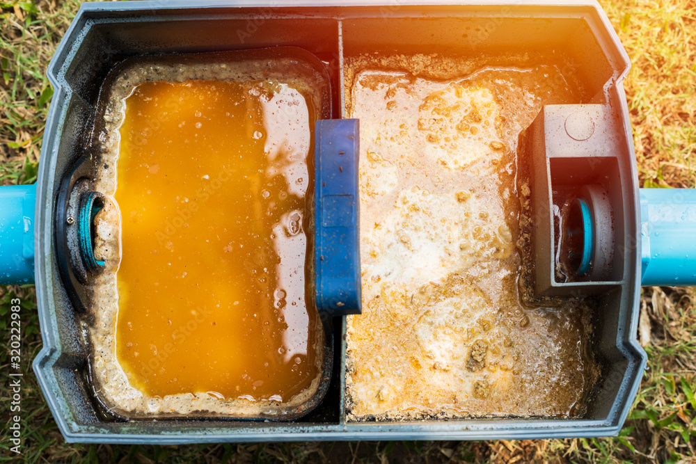 Grease traps box in the house, fats oils and grease.Concept waste water  treatment foto de Stock | Adobe Stock