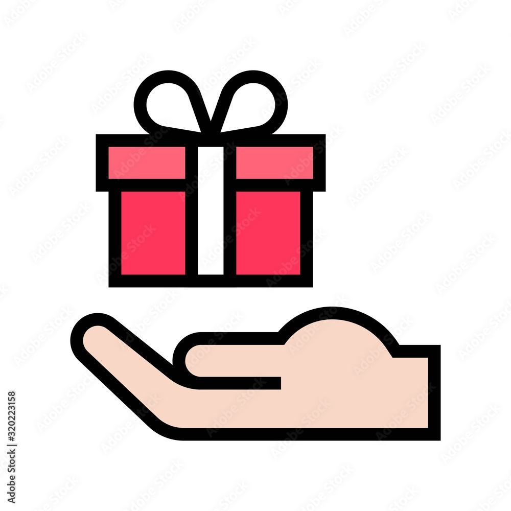 Gift box vector illustration, filled style icon Gift box vector illustration, filled style icon