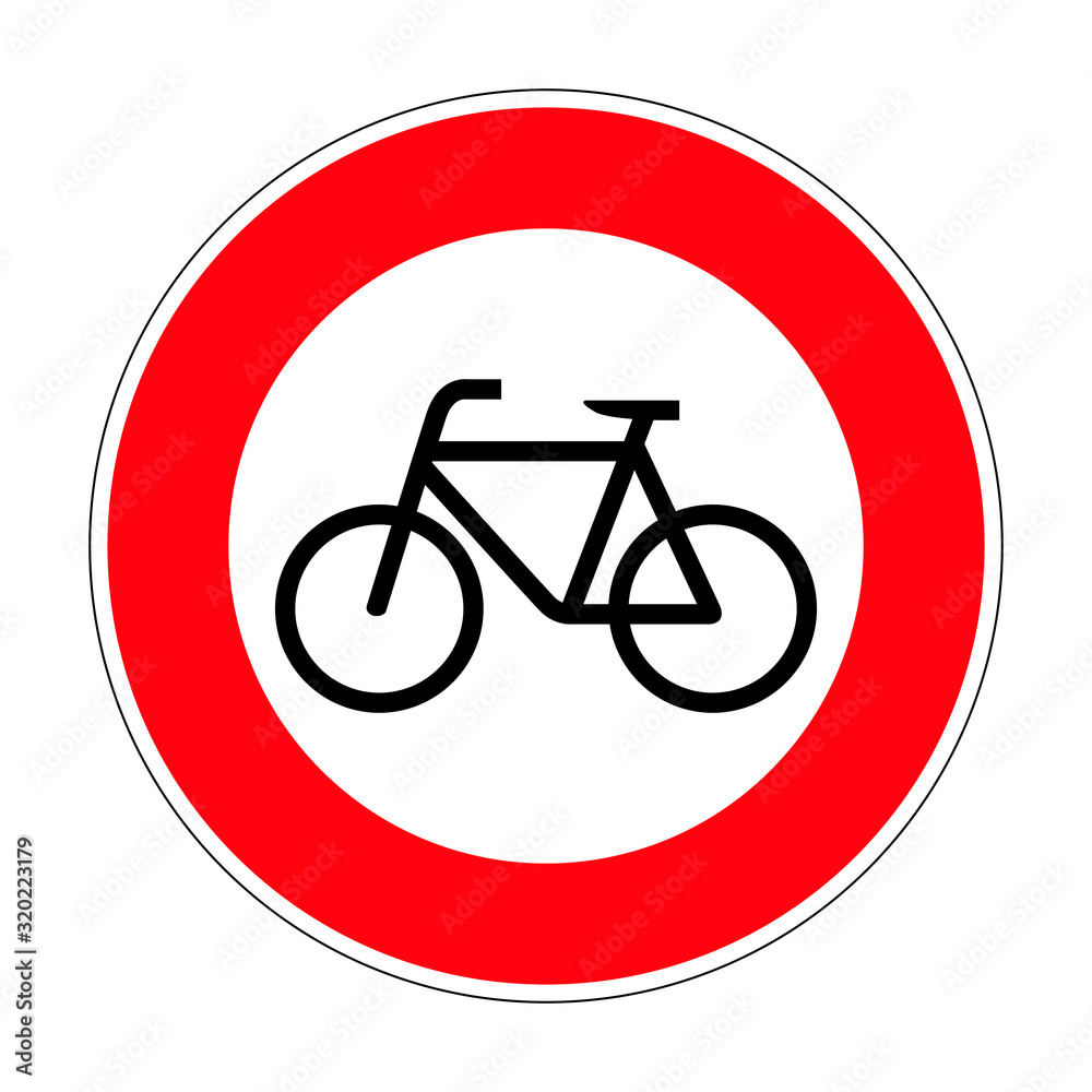 Cyclists are not allowed to travel. Road sign of Germany. Europe. Vector graphics. Cyclists are not allowed to travel. Road sign of Germany. Europe. Vector graphics.