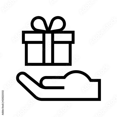 Gift box vector illustration, line style icon