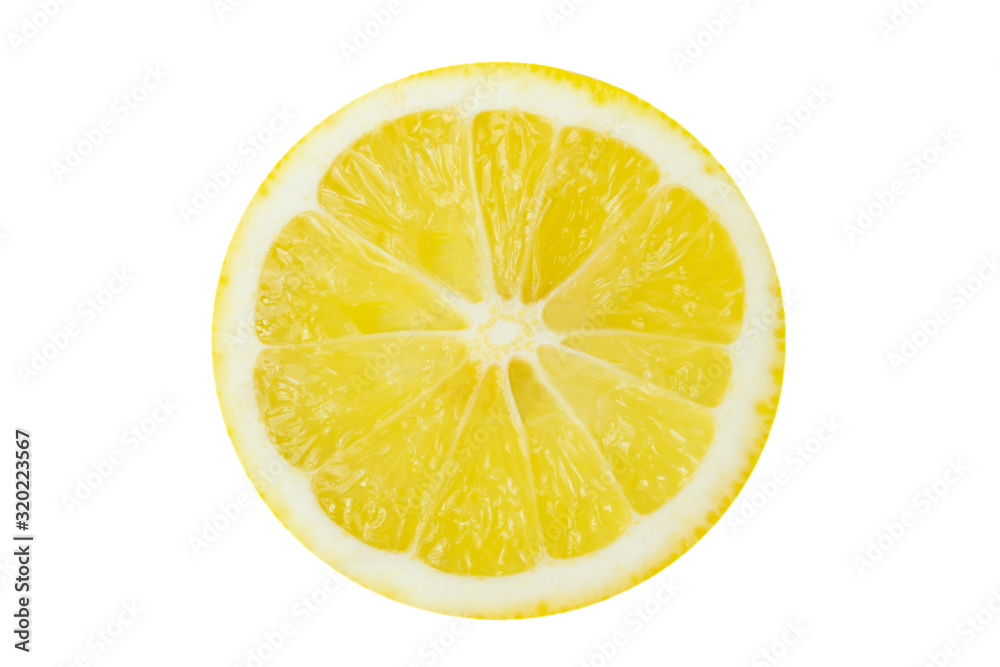 Lemon slices isolated on white background. Lemon slices isolated on white background.