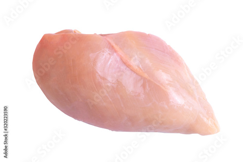 Raw chicken breast fillets isolated on white background.