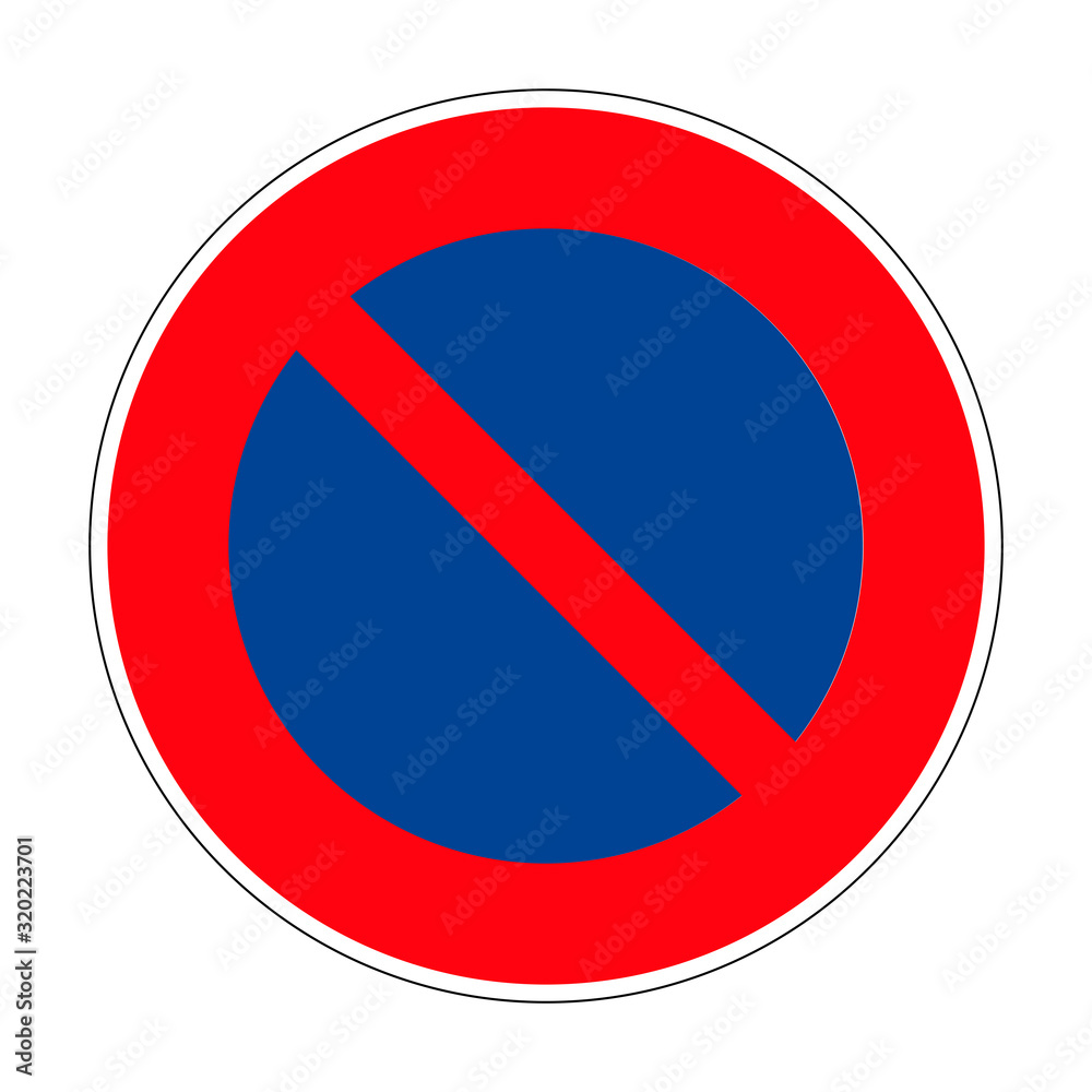 A limited injunction to stop. The Parking lot is prohibited. Road sign of Germany. Europe. Vector graphics. A limited injunction to stop. The Parking lot is prohibited. Road sign of Germany. Europe. Vector graphics.