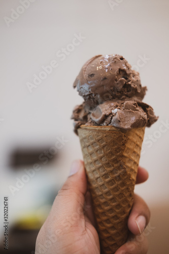 Chocolate ice cream cone