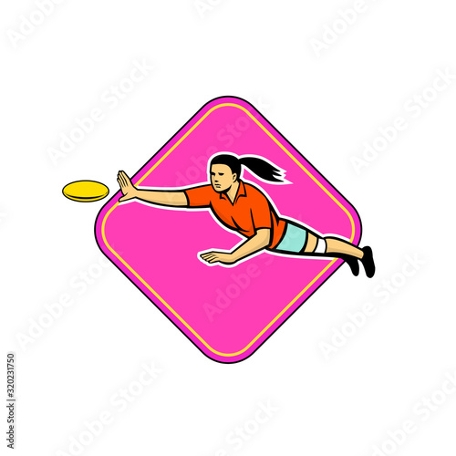Ultimate Frisbee Player Catching Disc Mascot