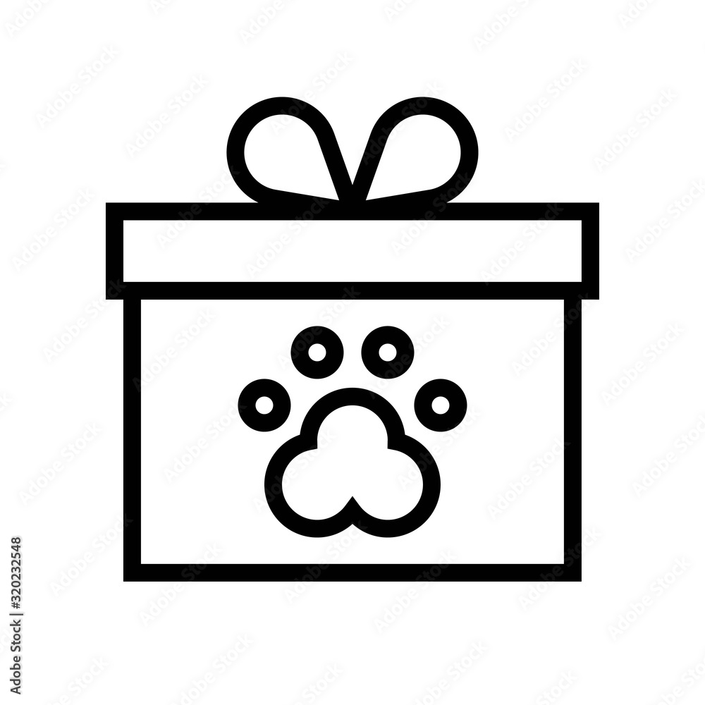 Gift box vector illustration, line style icon Gift box vector illustration, line style icon