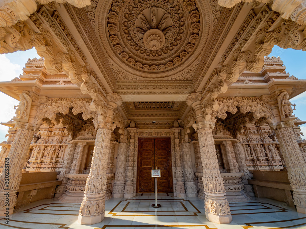 Exterior view of the famous BAPS Shri Swaminarayan Mandir Exterior view of the famous BAPS Shri Swaminarayan Mandir