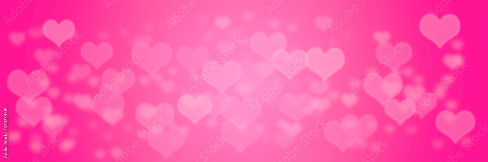 Heart bokeh concept/design banner for Valentine's Day.