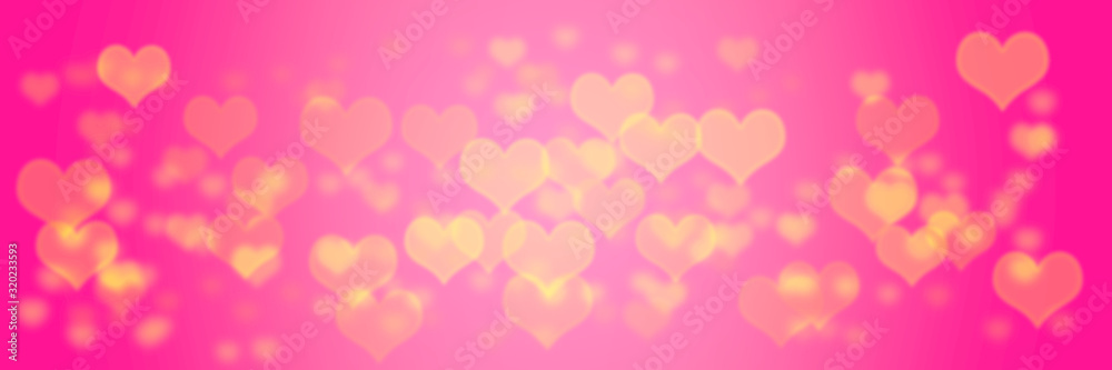 Heart bokeh concept design banner for Valentine's Day.