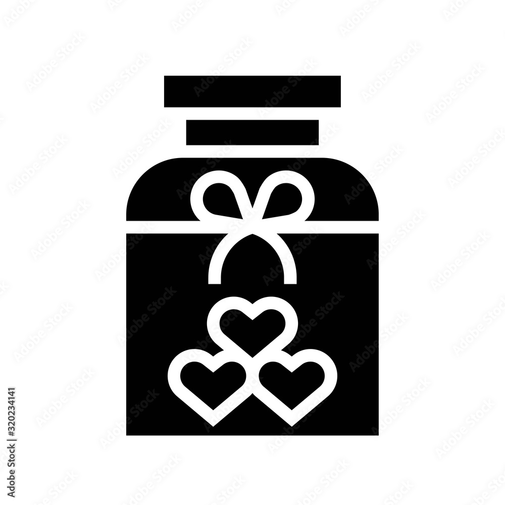 Jar for gift vector illustration, solid style icon
