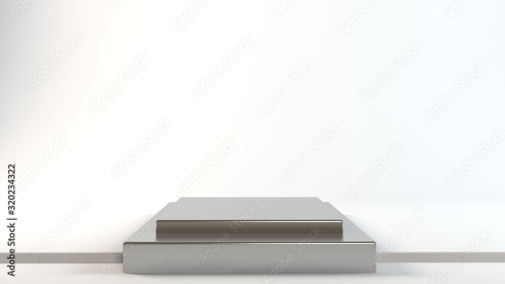 3d exhibition stand. Gray blank empty podium isolated on whitr background for presentation and exposition. 3d exhibition stand. Gray blank empty podium isolated on whitr background for presentation and exposition.