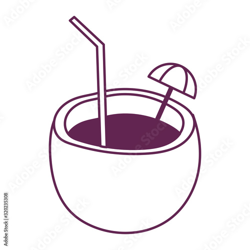 fresh coconut cocktail isolated icon