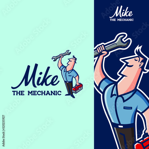 Mechanic and Service Retro Style Logo