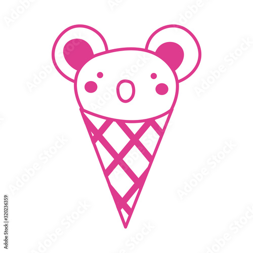 cute koala in ice cream cone