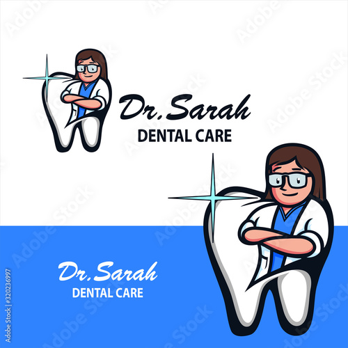 Dental Care Denstist Woman Logo 