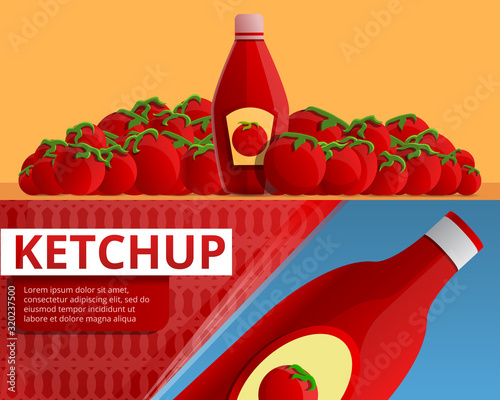 Tomato ketchup banner set. Cartoon illustration of tomato ketchup vector banner set for web design