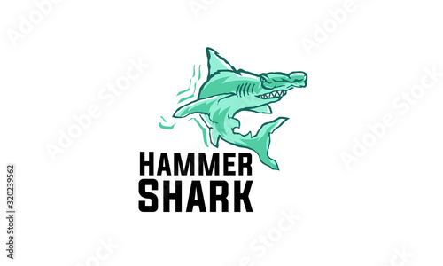 Hammerheads are stalking prey , nice icon for shark