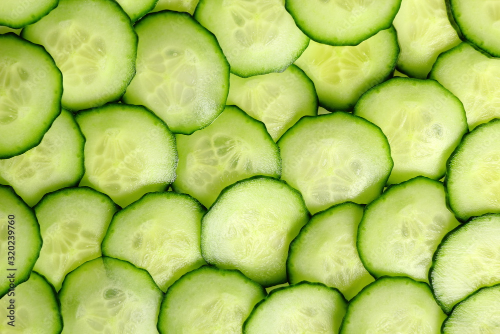 Cucumber slices background Cucumber slices background