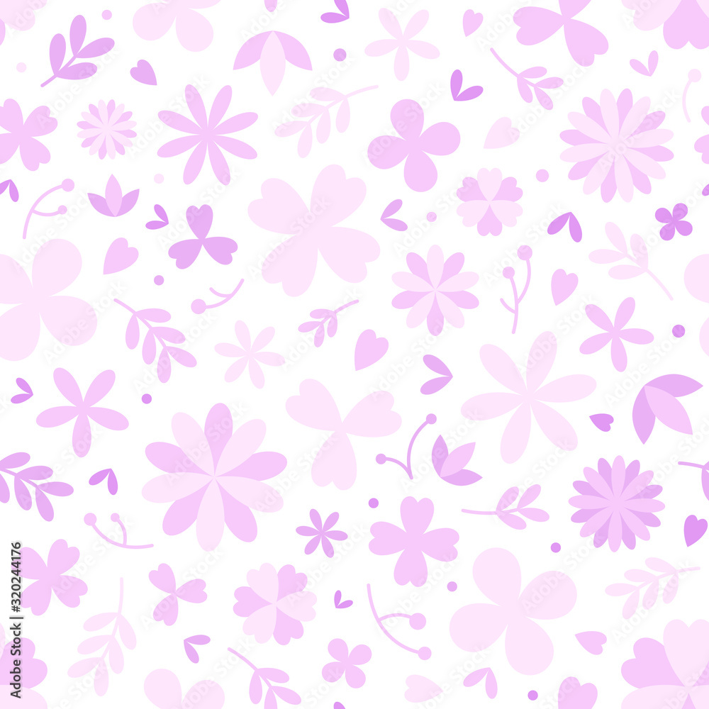 Violet Seamless Floral Pattern