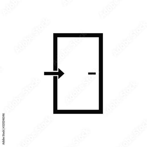 open door vector isolated icon. entrance flat symbol