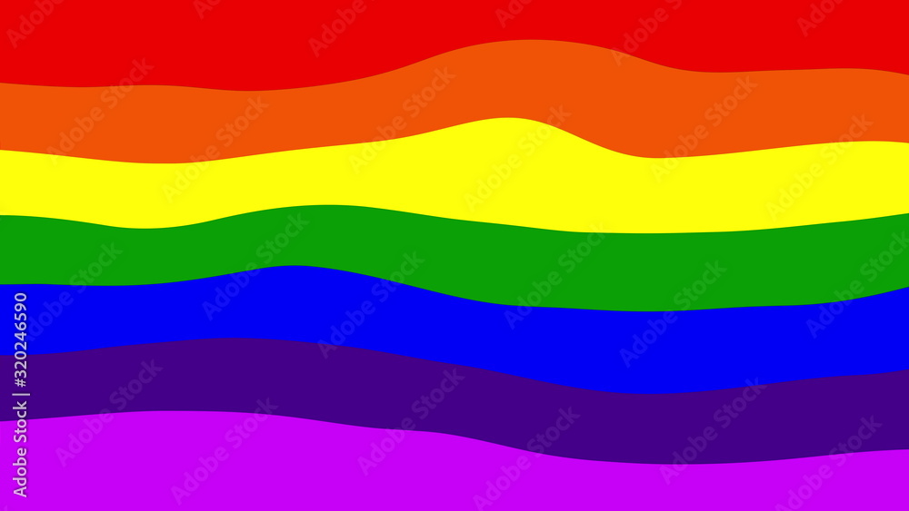 Wavy striped rainbow background. LGBT movement flag. 3D rendering of the symbol of sexual minorities
