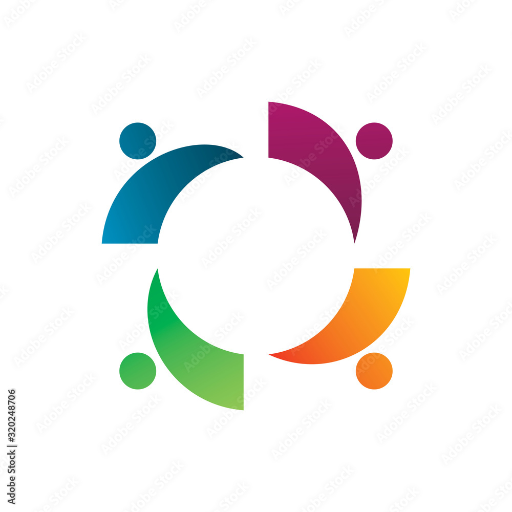 creative color people group red purple pink blue green logo design creative color people group red purple pink blue green logo design
