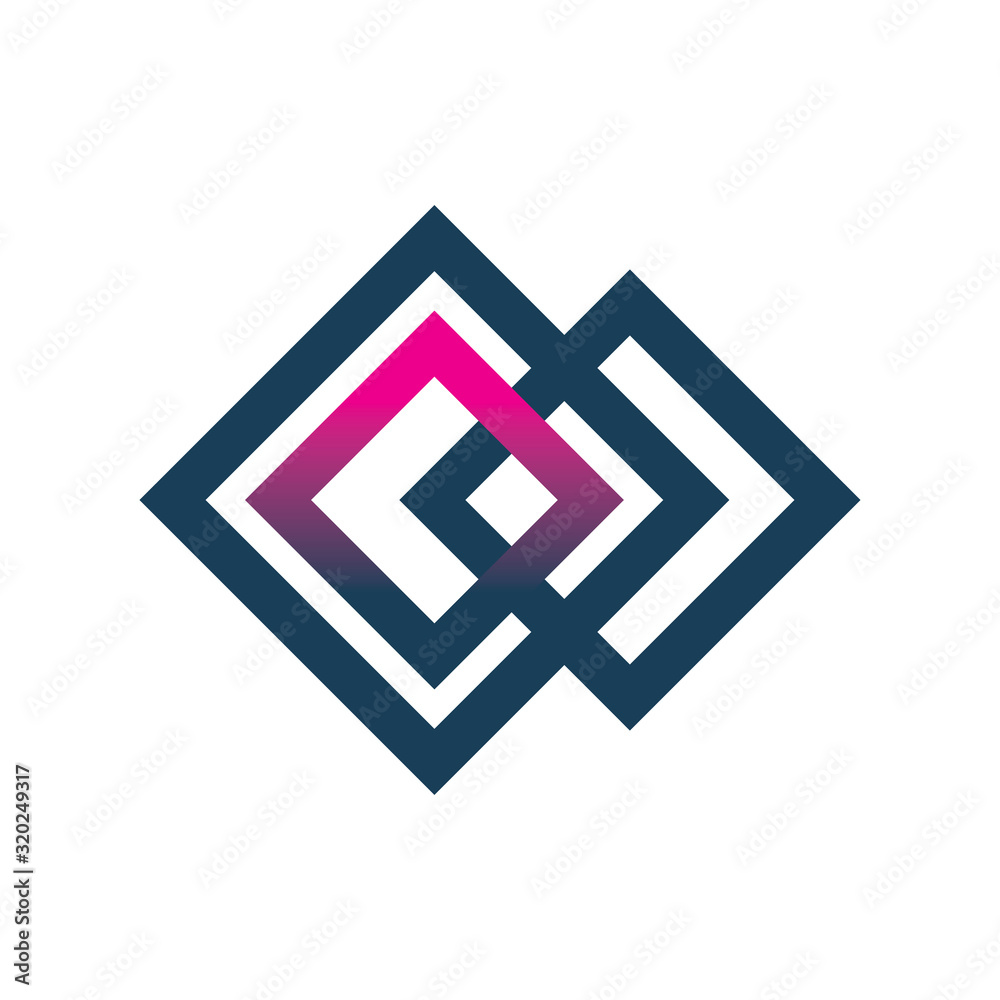 infinity square diamond color line logo design infinity square diamond color line logo design