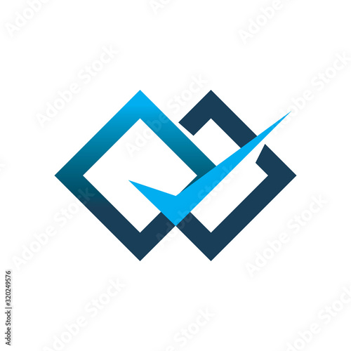 infinity diamond line color check logo design