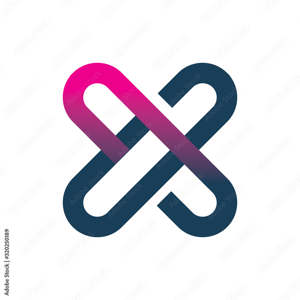 letter x line color pin logo design letter x line color pin logo design