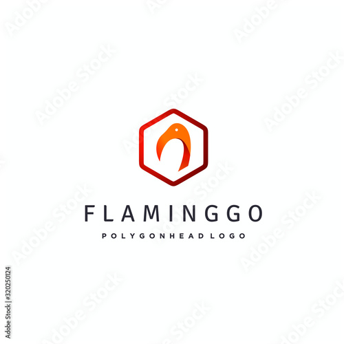 flamingo head logo in polygon shape logo design vector Free Download flamingo head logo in polygon shape logo design vector - GFXLoad