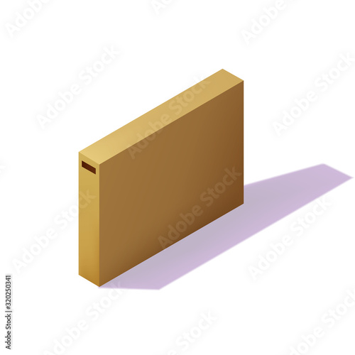 Isometric carton packaging box. 3D realistic icons. Box cardboard  craft packaging  isolated vector illustration