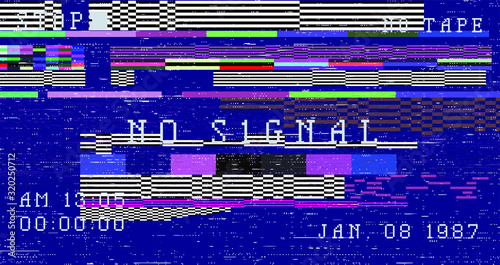 Retro VHS background like in old video tape rewind or no signal TV screen. Vaporwave/ retrowave style vector illustration.
