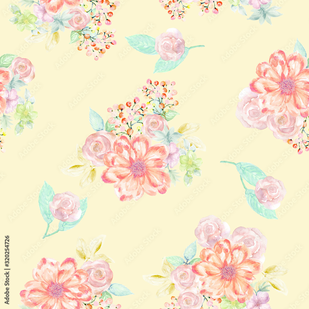 Seamless sweet pastel Floral Background for design, scrapbook stock illustration