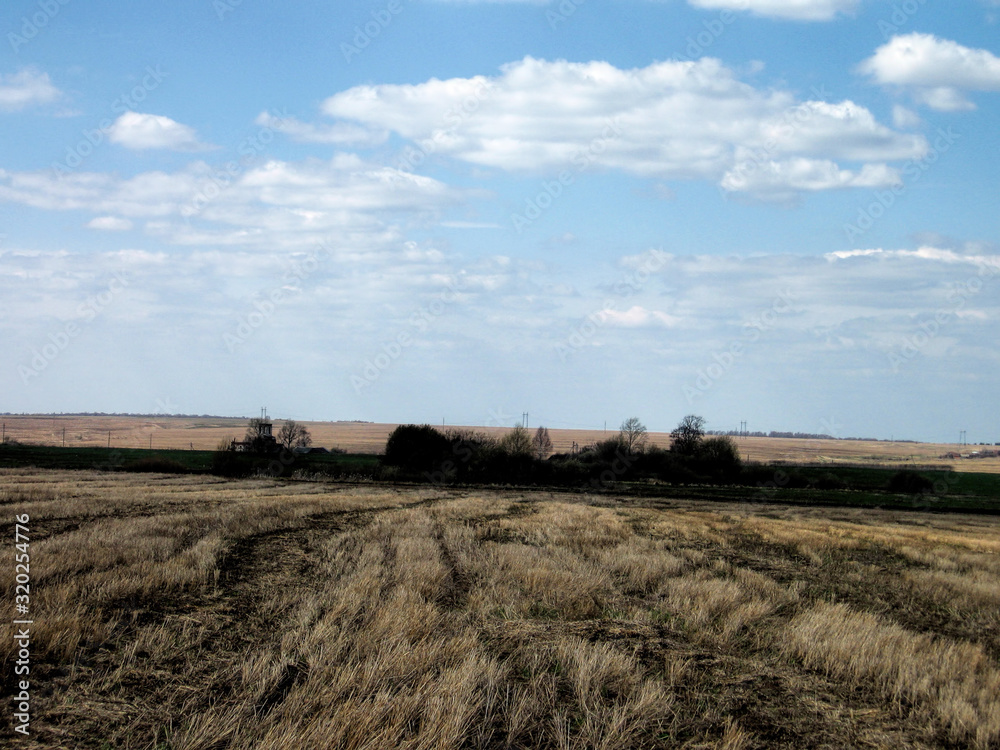 Mowed field in autumn sunny day in Russia Mowed field in autumn sunny day in Russia