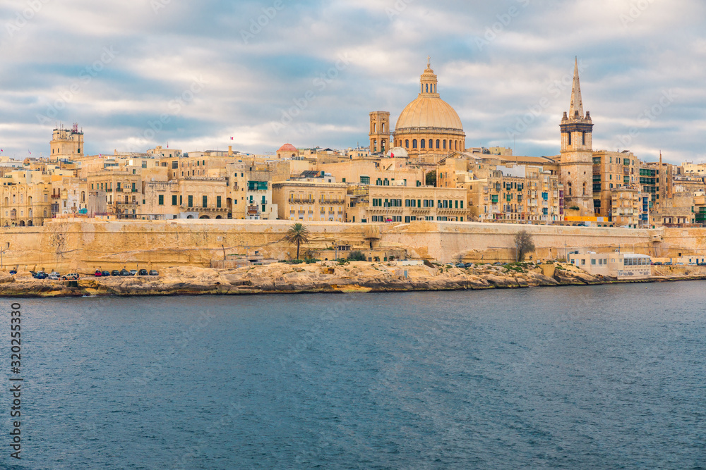 Valletta old town skyline during sunrise. Malta