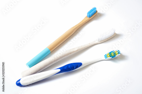 Toothbrushes isolated on white background. 