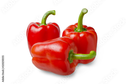 Paprika. Red bell pepper. Isolated on a white background.