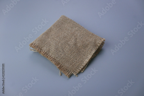 Side view of rug sack isolated on grey background