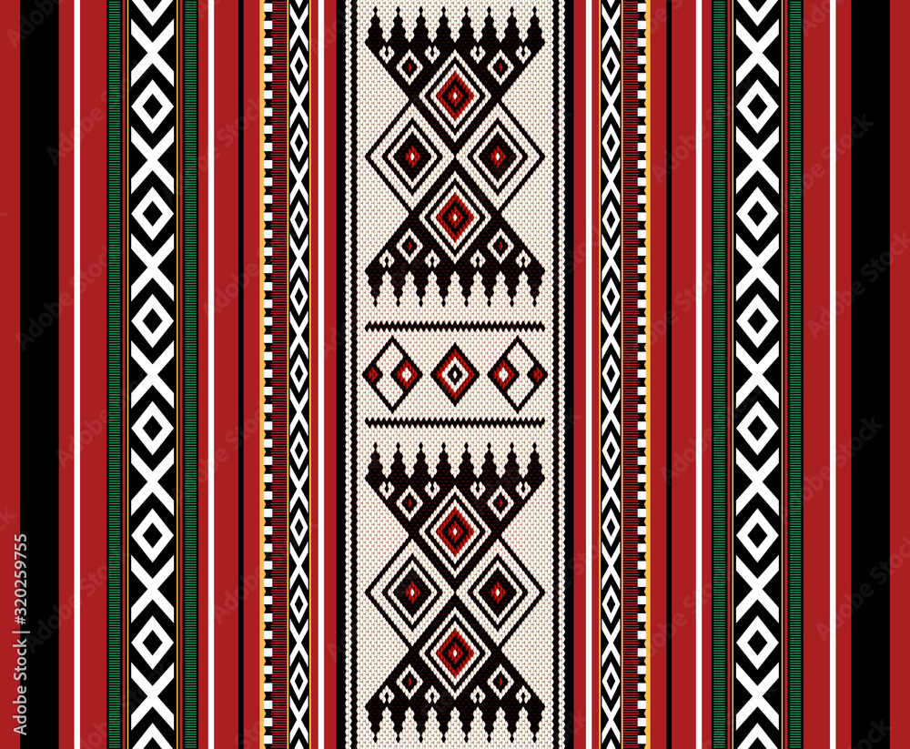 Beautiful Sadu Texture Background Red Rug Vintage Pattern - obrazy, fototapety, plakaty 