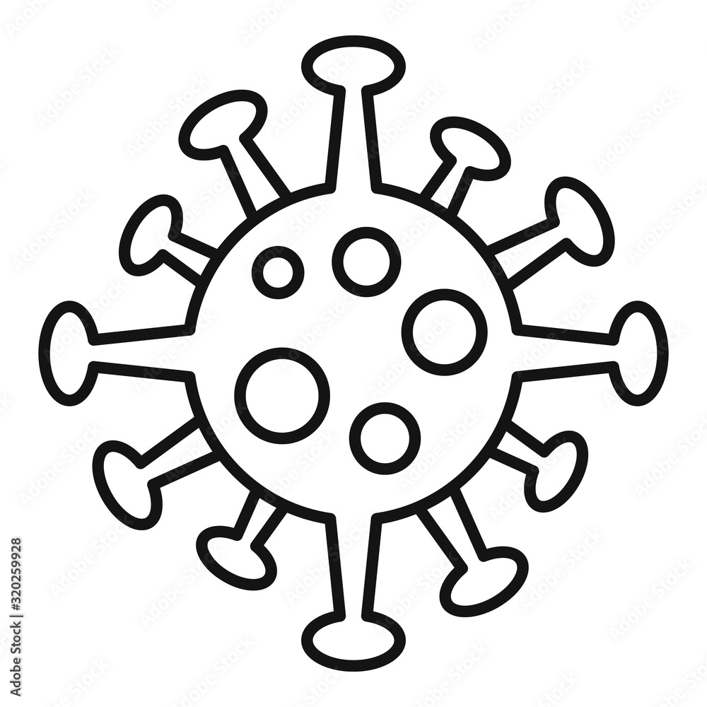 Virus bacteria icon. Outline virus bacteria vector icon for web design isolated on white background Virus bacteria icon. Outline virus bacteria vector icon for web design isolated on white background