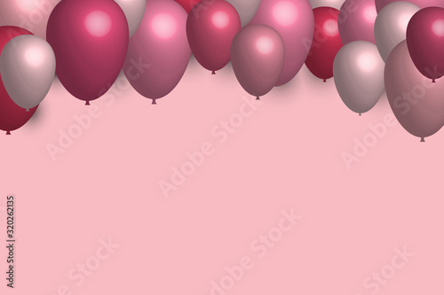 EPS 10 vector. Pink balloons with copy space. Good banner for celebration or sale.