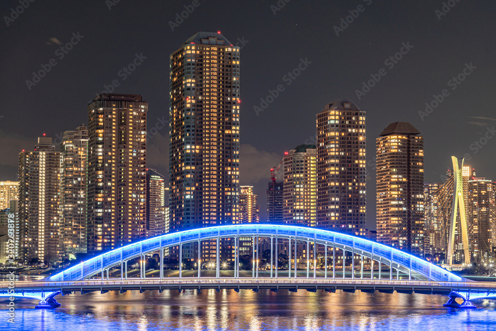Naklejka premium 永代橋と高層マンション