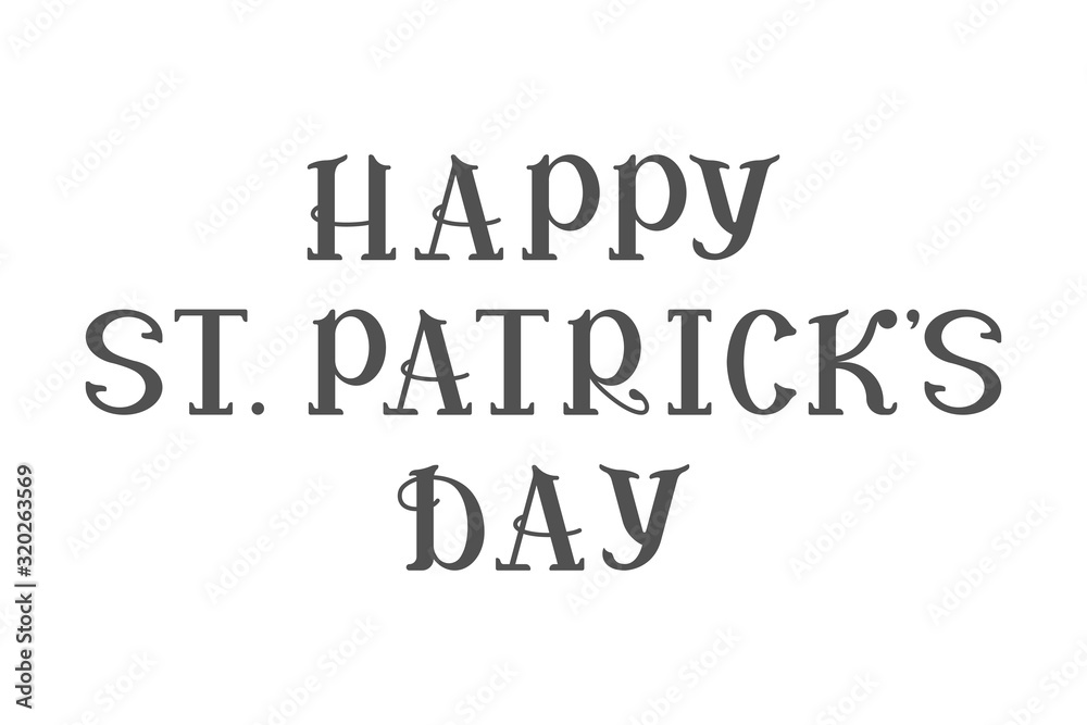 HAPPY ST PATRICKS DAY handwritten lettering. Vector illustration.