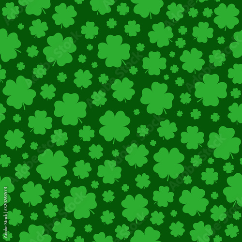 Four-leaf clover seamless pattern. Vector illustration.