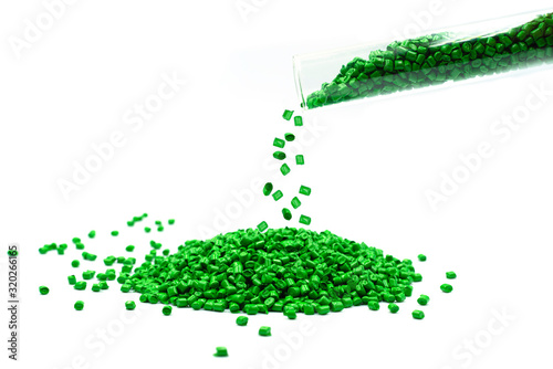 Close up of  plastic polymer granules, Plastic beads