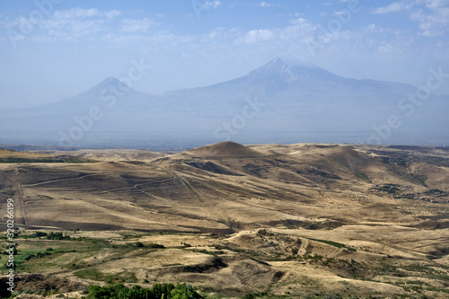 Armenia: Big and little Ararat seen from Armenia in summer